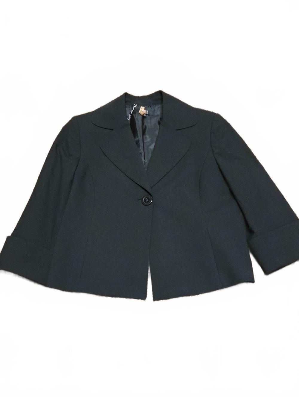 Alex Marie | Black Cropped Single-Button Blazer | 12